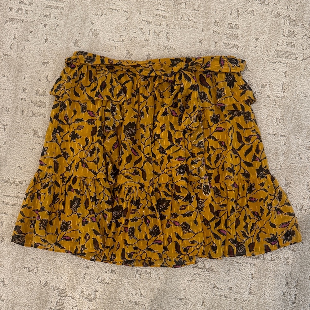Ulla Johnson Mustard Floral Mini Skirt